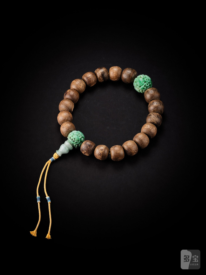 清　沉香木念珠手串 | AN ALOESWOOD BEAD ROSARY - 图2